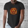 Baseball Drip Angry Lava Slime Ball Graphic Men's V-Neck T-Shirt