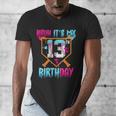 Baseball Drip Bruh It's My 13th Birthday Boy Ice Cream Drip Men's V-Neck T-Shirt
