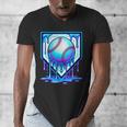 Baseball Drip Ice Cream Blue Glow Melt Ball Graphic Men's V-Neck T-Shirt Baseball Drip Ice Cream Blue Glow Melt Ball Graphic Men's V-Neck T-Shirt