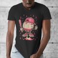 Baseball Drip Ice Cream Breast Cancer Awareness Boys & Girls Men's V-Neck T-Shirt