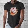 Baseball Drip Ice Cream Coquette Pink Bow Baseball Player Men's V-Neck T-Shirt