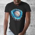 Baseball Drip Ice Cream Glove With Sprinkles Ball Boys Youth Men's V-Neck T-Shirt