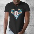 Baseball Drip Ice Cream Strong Character Men's V-Neck T-Shirt Baseball Drip Ice Cream Strong Character Men's V-Neck T-Shirt