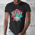 Baseball Drip Jersey Number 77 For Players & 77th Birthday Men's V-Neck T-Shirt Baseball Drip Jersey Number 77 For Players & 77th Birthday Men's V-Neck T-Shirt