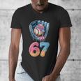 Baseball Drip Number 67 Player 67th Birthday Ice Cream 67 Men's V-Neck T-Shirt Baseball Drip Number 67 Player 67th Birthday Ice Cream 67 Men's V-Neck T-Shirt