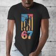 Baseball Drip USA Flag 67 Player 67th Birthday Ice Cream 67 Men's V-Neck T-Shirt Baseball Drip USA Flag 67 Player 67th Birthday Ice Cream 67 Men's V-Neck T-Shirt