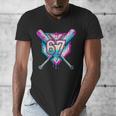 Baseball Dripping 67 Home Plate Six Seven Boy Kids Sports Men's V-Neck T-Shirt Baseball Dripping 67 Home Plate Six Seven Boy Kids Sports Men's V-Neck T-Shirt