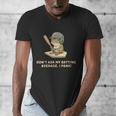 Baseball Frog Saying Batting Retro Artwork Men's V-Neck T-Shirt Baseball Frog Saying Batting Retro Artwork Men's V-Neck T-Shirt