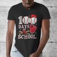Baseball Happy 100 Days Of School Boy Girl Kid Teacher Men's V-Neck T-Shirt