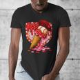 Baseball Heart Valentine Baseball Ice Cream Drip Boys Girls Men's V-Neck T-Shirt