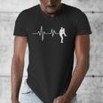 Baseball Heartbeat Pitcher Position Simple Line Art Men's V-Neck T-Shirt Baseball Heartbeat Pitcher Position Simple Line Art Men's V-Neck T-Shirt
