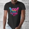 Baseball Ice Cream Drip 100 Days Of School Boys Girls 100th Men's V-Neck T-Shirt