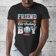 Baseball Ice Cream Drip Friend Of The Birthday Boy Men's V-Neck T-Shirt Baseball Ice Cream Drip Friend Of The Birthday Boy Men's V-Neck T-Shirt