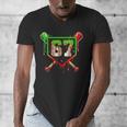 Baseball Ice Cream Drip Number 67 Player 6 7 Christmas Pjs Men's V-Neck T-Shirt