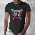 Baseball Ice Cream Drip Number 67 Player 67th Birthday Men's V-Neck T-Shirt
