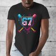 Baseball Ice Cream Drip Number 67 Player 67th Birthday 67 Men's V-Neck T-Shirt Baseball Ice Cream Drip Number 67 Player 67th Birthday 67 Men's V-Neck T-Shirt