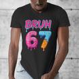 Baseball Ice Cream Drip Number 67 Player Or 67th Birthday Men's V-Neck T-Shirt Baseball Ice Cream Drip Number 67 Player Or 67th Birthday Men's V-Neck T-Shirt