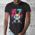 Baseball Ice Cream Drip Number 67 Six Seven Meme 67 Men's V-Neck T-Shirt Baseball Ice Cream Drip Number 67 Six Seven Meme 67 Men's V-Neck T-Shirt