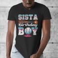 Baseball Ice Cream Drip Sista Of The Birthday Boy Men's V-Neck T-Shirt Baseball Ice Cream Drip Sista Of The Birthday Boy Men's V-Neck T-Shirt