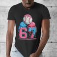 Baseball Ice Cream Drip Six Seven Gen Alpha Meme 67 Men's V-Neck T-Shirt