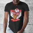 Baseball Ice Cream Drip Baseball Strawberry For Youth Red Men's V-Neck T-Shirt Baseball Ice Cream Drip Baseball Strawberry For Youth Red Men's V-Neck T-Shirt