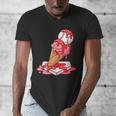 Baseball Ice Cream Drip Youth Strawberry Baseball Red Men's V-Neck T-Shirt Baseball Ice Cream Drip Youth Strawberry Baseball Red Men's V-Neck T-Shirt