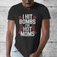 Baseball Joke Tee I Hit Bombs For Hot Moms Player Pitcher Men's V-Neck T-Shirt Baseball Joke Tee I Hit Bombs For Hot Moms Player Pitcher Men's V-Neck T-Shirt