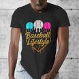Baseball Lifestyle Baseball Drip Icecream Men's V-Neck T-Shirt Baseball Lifestyle Baseball Drip Icecream Men's V-Neck T-Shirt