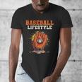 Baseball Lifestyle Ice Cream Drip Baseball Glove Crossed Bat Men's V-Neck T-Shirt Baseball Lifestyle Ice Cream Drip Baseball Glove Crossed Bat Men's V-Neck T-Shirt