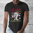 Baseball Mama Christmas Santa Hat Xmas Softball Mom Men's V-Neck T-Shirt