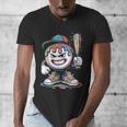 Baseball Mascot Attitude Graffiti Splash Bat Cap Men's V-Neck T-Shirt Baseball Mascot Attitude Graffiti Splash Bat Cap Men's V-Neck T-Shirt