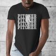 Baseball Pitcher Player Team Sport Lover Family Friends Fans Men's V-Neck T-Shirt Baseball Pitcher Player Team Sport Lover Family Friends Fans Men's V-Neck T-Shirt