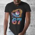Baseball Player 67 Number 67th Sports Ice Cream Drip Men's V-Neck T-Shirt