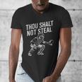Baseball Player Catcher Thou Shalt Not Steal Coach Baseball Men's V-Neck T-Shirt