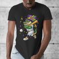 Baseball Player Mardi Gras Alligator Carnival Costume Beads Men's V-Neck T-Shirt Baseball Player Mardi Gras Alligator Carnival Costume Beads Men's V-Neck T-Shirt