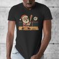 Baseball Santa 67 Christmas Xmas Boys Retro Men's V-Neck T-Shirt