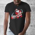 Baseball Santa 67 Christmas Xmas Pajamas Boys Men's V-Neck T-Shirt Baseball Santa 67 Christmas Xmas Pajamas Boys Men's V-Neck T-Shirt