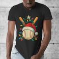 Baseball Santa Christmas Ball Baseball Lover Player Boys Men's V-Neck T-Shirt Baseball Santa Christmas Ball Baseball Lover Player Boys Men's V-Neck T-Shirt