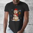 Baseball Snowman Merry Christmas Holiday Sports Xmas Pajamas Men's V-Neck T-Shirt Baseball Snowman Merry Christmas Holiday Sports Xmas Pajamas Men's V-Neck T-Shirt