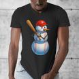 Baseball Snowman Merry Christmas Xmas Pajamas Men Women Kids Men's V-Neck T-Shirt Baseball Snowman Merry Christmas Xmas Pajamas Men Women Kids Men's V-Neck T-Shirt