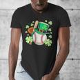 Baseball St Patricks Day Lucky Baseball Player Shamrock Men's V-Neck T-Shirt Baseball St Patricks Day Lucky Baseball Player Shamrock Men's V-Neck T-Shirt