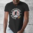 Birthday Baseball Lover 64 Years Old Awesome Since 1962 Men's V-Neck T-Shirt