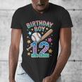 Birthday Boy 12th Birthday Baseball Men's V-Neck T-Shirt Birthday Boy 12th Birthday Baseball Men's V-Neck T-Shirt