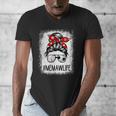 Bleached Memaw Life Soccer Messy Bun Baseball Game Day Men's V-Neck T-Shirt