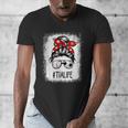 Bleached Tia Life Soccer Messy Bun Baseball Game Day Men's V-Neck T-Shirt Bleached Tia Life Soccer Messy Bun Baseball Game Day Men's V-Neck T-Shirt