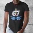 Blue Camo Baseball 67 Six Seven Camo Ice Cream Drip Boy Teen Men's V-Neck T-Shirt