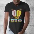 Bonus Mom Of Both Half Baseball Softball Ice Cream Drip Men's V-Neck T-Shirt Bonus Mom Of Both Half Baseball Softball Ice Cream Drip Men's V-Neck T-Shirt