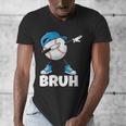 Boys Baseball Graphic Tee Teen Apparel Cute Meme Bruh Men's V-Neck T-Shirt