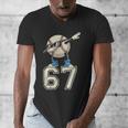 Boys Kids 67 Six Seven Sunglasses Dabbing Baseball Lover Men's V-Neck T-Shirt