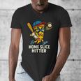 Boys Pizza Theme Baseball Home Hitter Men's V-Neck T-Shirt Boys Pizza Theme Baseball Home Hitter Men's V-Neck T-Shirt